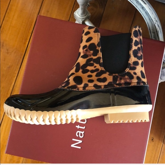 New Nature Duck Leopard Boots SZ 6 - Picture 4 of 4